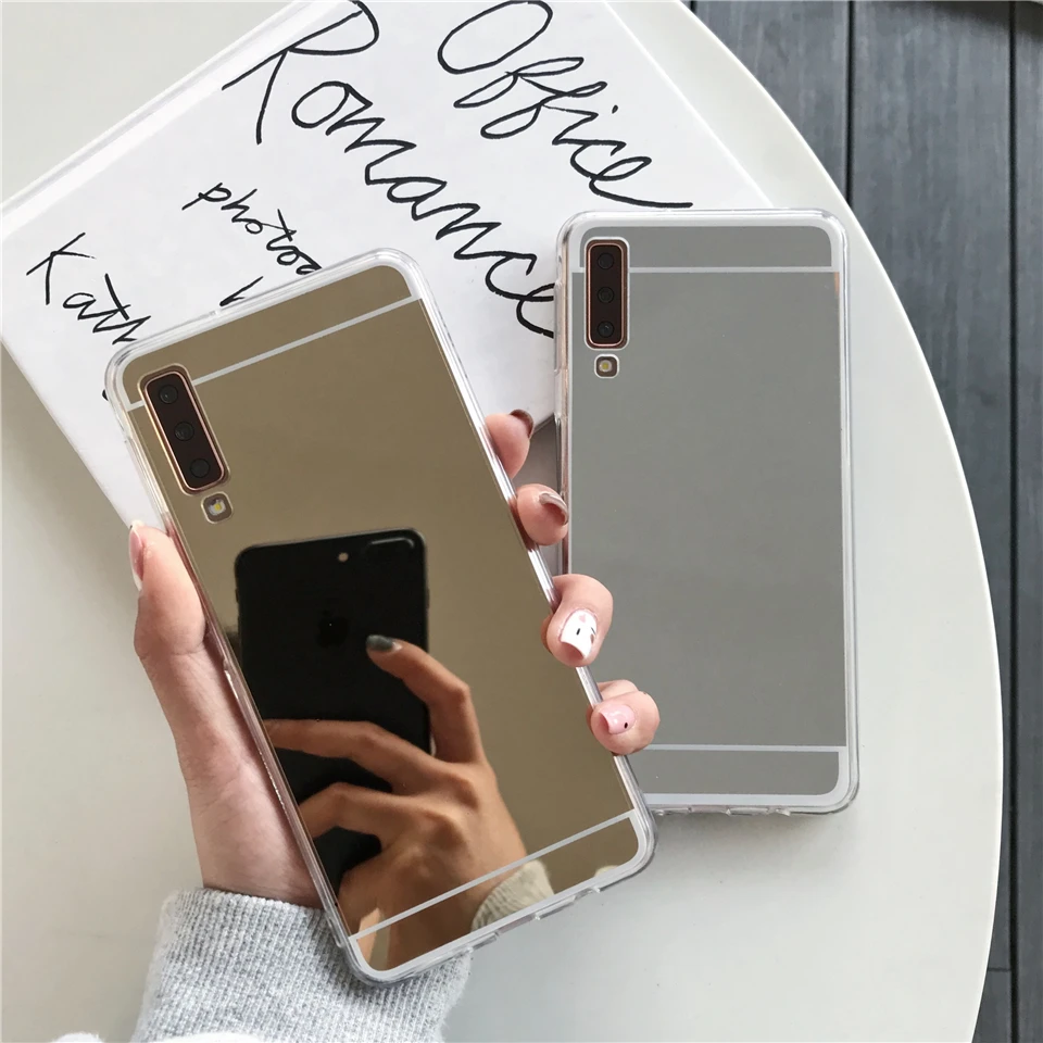 Зеркальный ТПУ чехол для Samsung Galaxy A7 2018 S10 Plus S10E S9 Note 10 A51 A71 A30 A50 A70S A30S A10S A20S мягкий