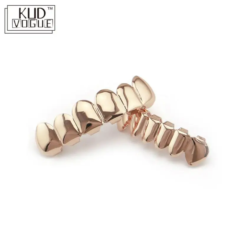 Хип-хоп золотые зубцы Grillz верхние и нижние грили колпачки для рта панк зубов