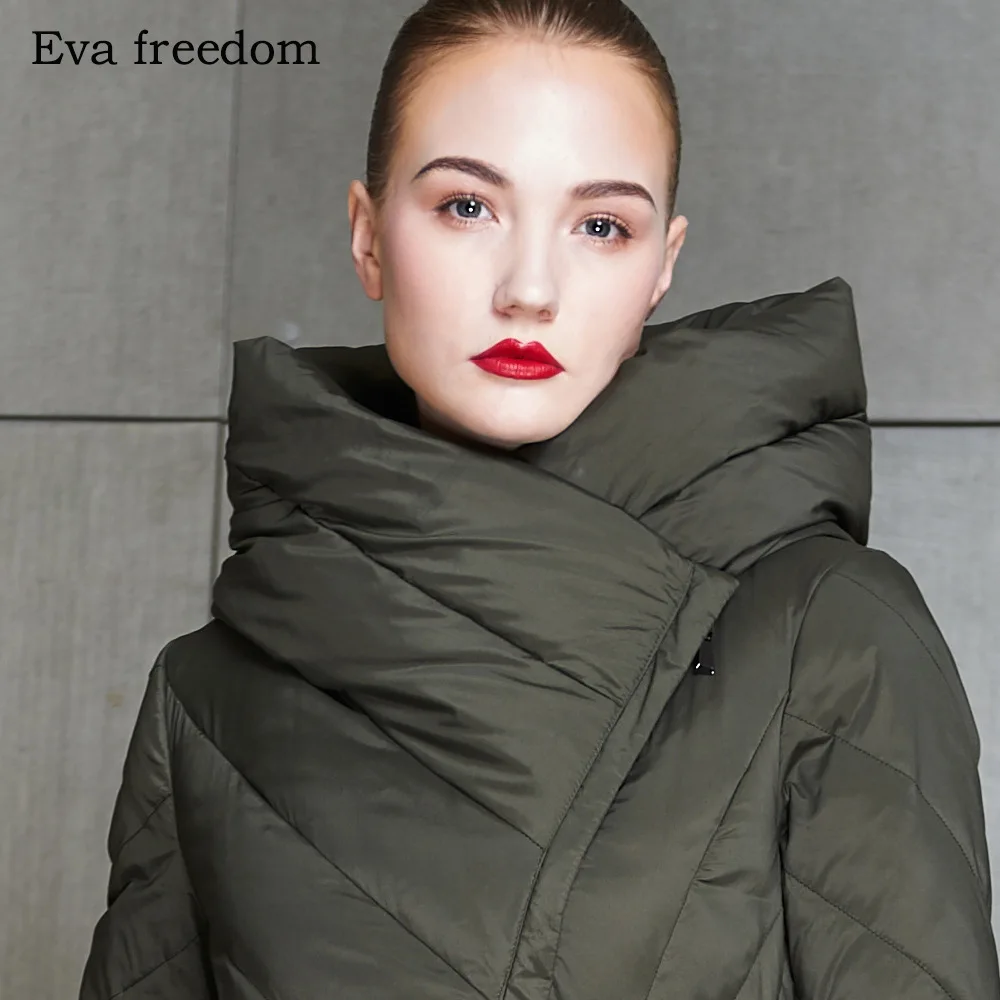 

2019 New stylish winter loose thickening down coat hooded women sashes slim thin design Women's long Down Jackets women EF18018