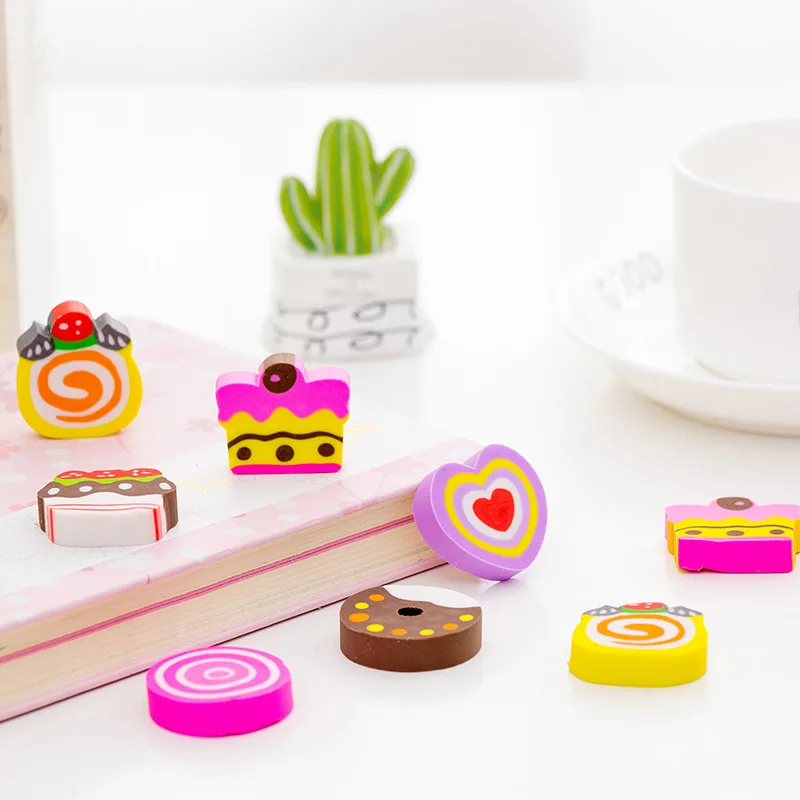6в1 Kawaii карандаш для торта ластик офиса школы креативные канцелярские