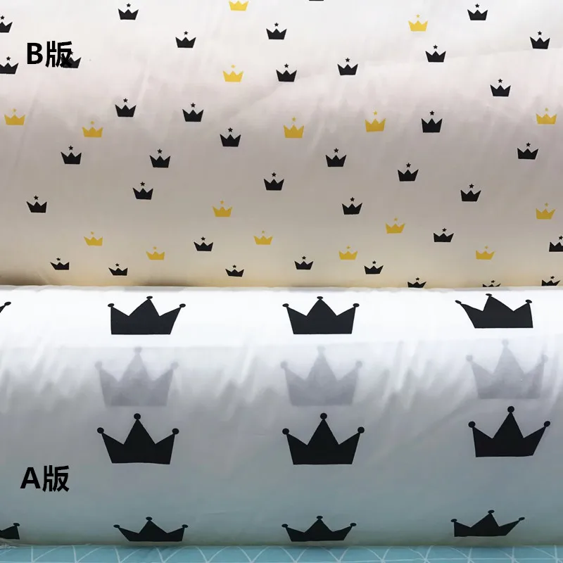 100% хлопковая ткань с принтом короны лоскутные материалы для шитья одеяло