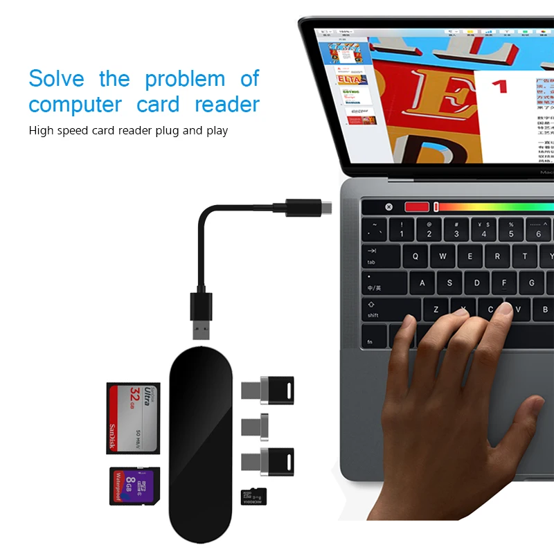 Usb C концентратор 7 в 1 взаимный обмен данными между компьютером и периферийными