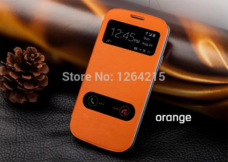 Чехол для Samsung Galaxy S3 SIII i9300 i9308 Роскошный кожаный чехол с двойным окошком модные
