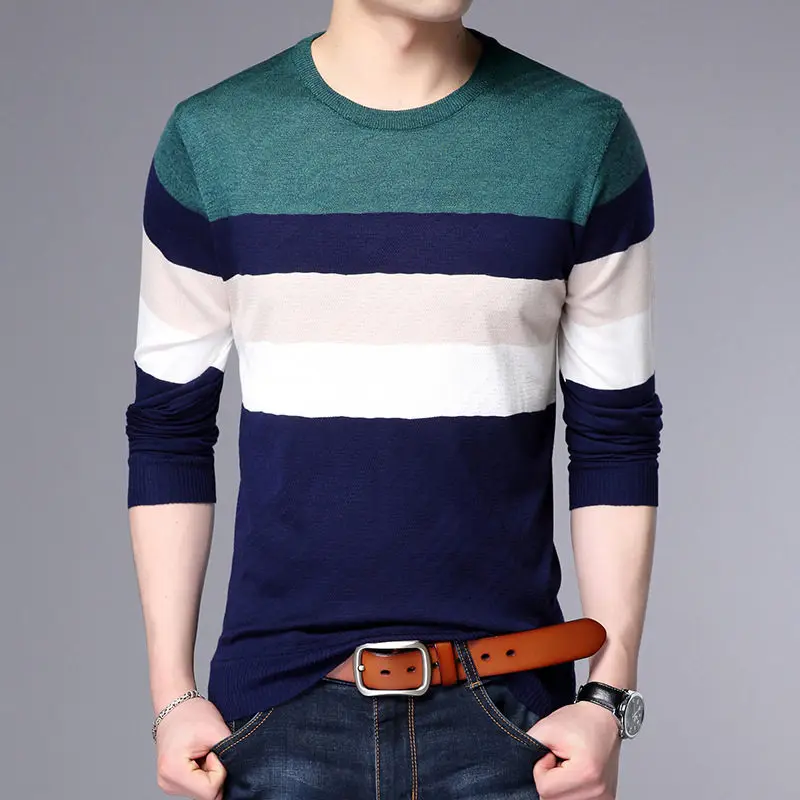 2019 New Fashion Brand Sweaters Man Pullover O Neck Slim Fit Jumpers Knitwear Woolen Autumn Korean Style Casual Mens Clothes | Мужская