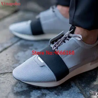 Name Brand New Arrival Man Woman Casual Shoes Flat Fashion Patchwork Leather Mesh Low Cut Lace-up Trainer Runner Outdoors | Обувь