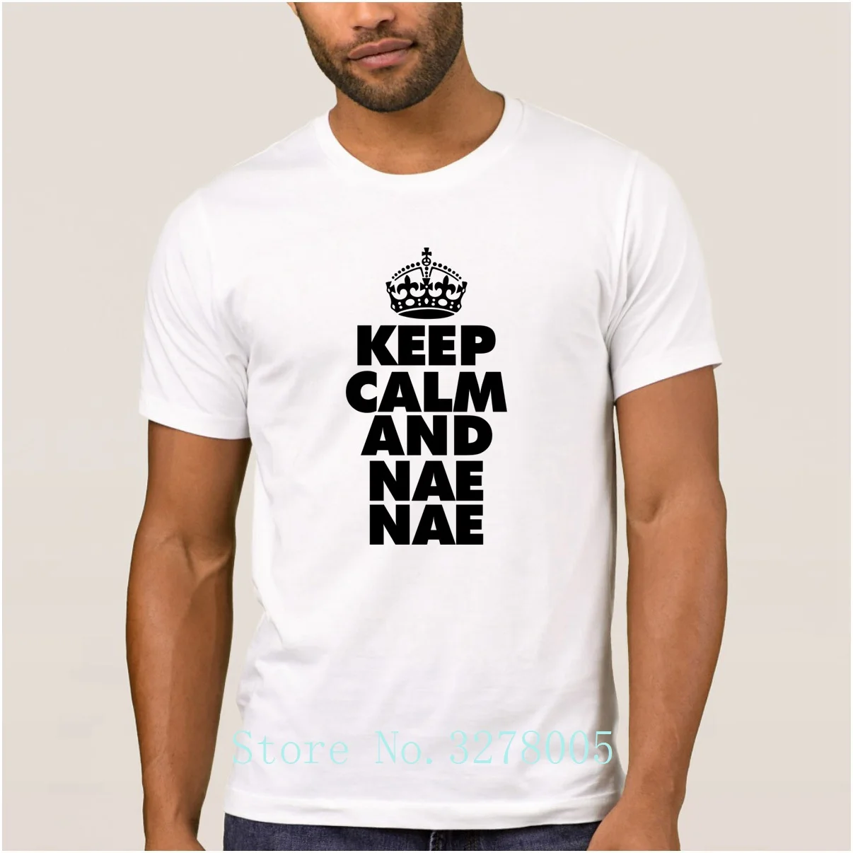 Футболка La Maxpa на заказ с надписью Keep Calm Nae Мужская футболка рисунком Летняя