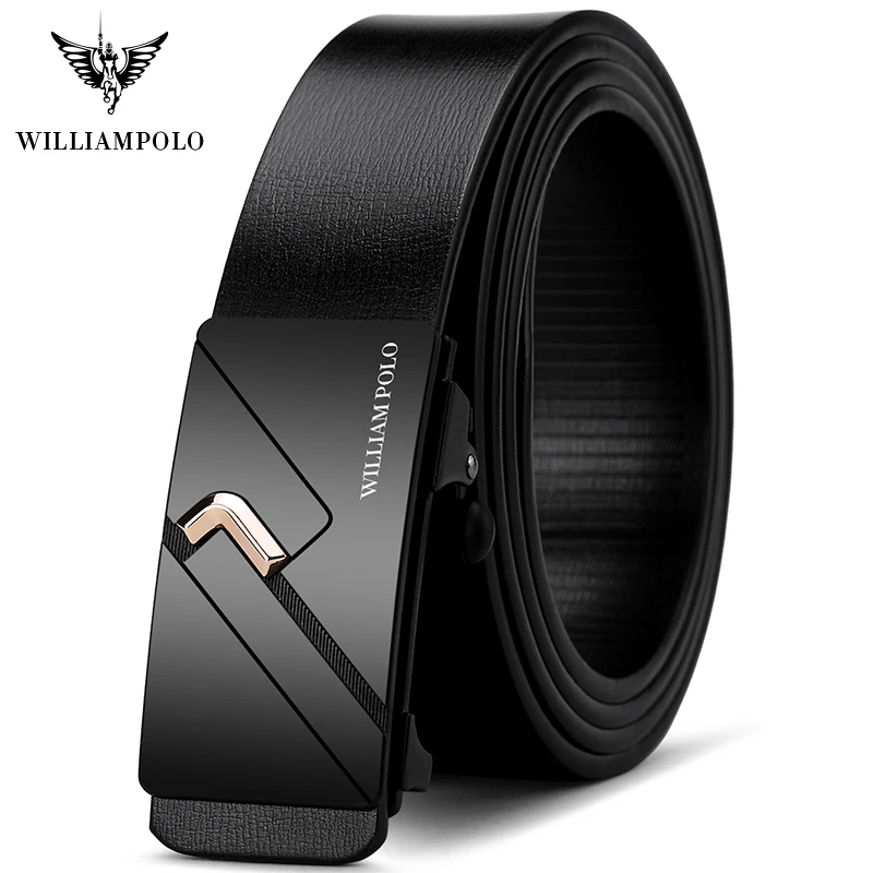 Williampolo Brand Luxury Designer Men Belt  Leather Mens Genuine Leather Strap Automatic Buckle Waist Belt 2019 hot sale gifts