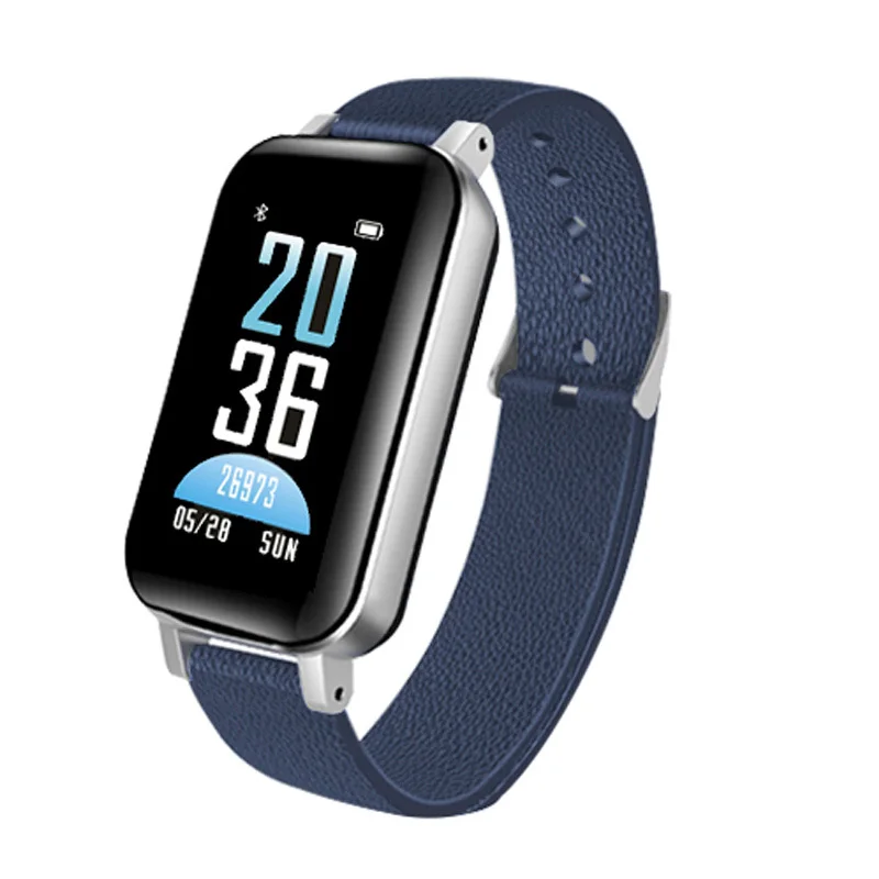 Blue 2-в-1 T89 наушники-вкладыши Tws с Беспроводной Bluetooth наушники 5,0 Фитнес браслет монитор сердечного ритма спортивные часы для Ios Android телефон - Цвет: Blue