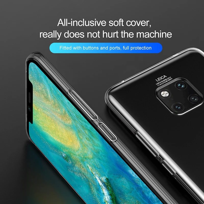 Простой защитный чехол Baseus для HUAWEI Mate 20 Pro высококачественный прозрачный