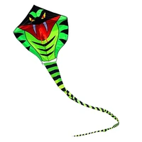 new high quality outdoor fun sports 15 m green long snake kitespower cobra kite with handle line good flying toy