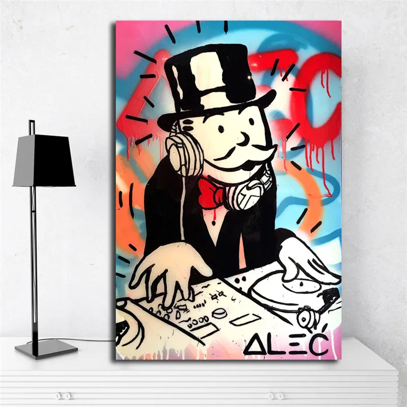 Alec монополистировальный человек DJ холст плакаты печать настенная живопись