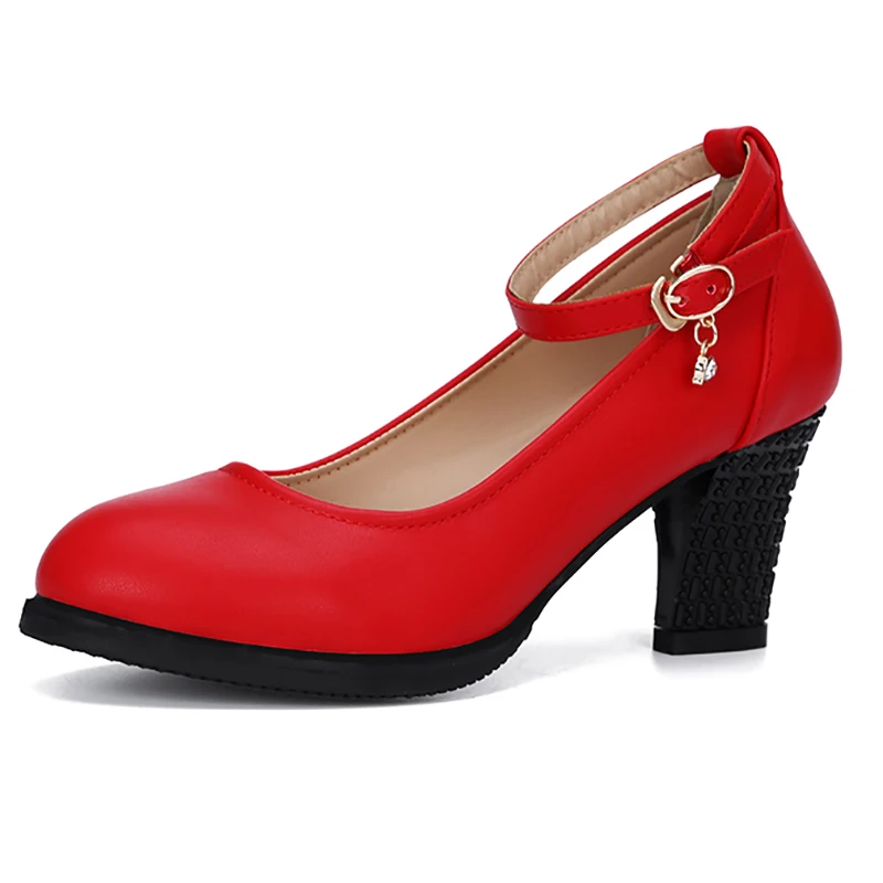 Red-5366 USHINE/модель 5366 года; Каблук 6 см; цвет черный, красный, серебристый; женские современные туфли для танцев на квадратном каблуке; обувь для латинских танцев для женщин - Цвет: Red-5366