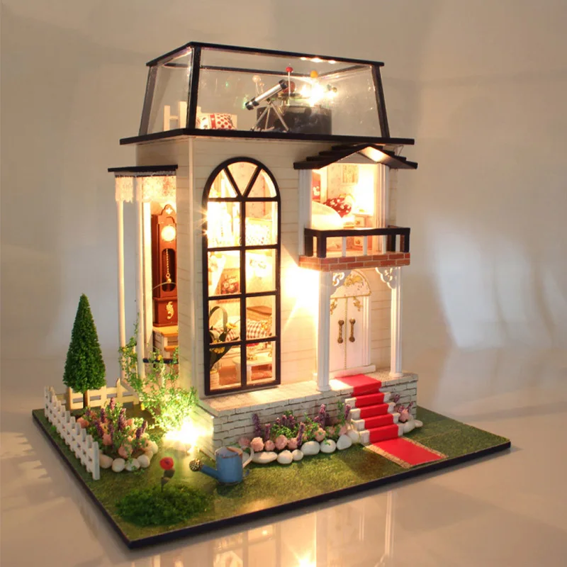 Кукольный дом мебель Diy Миниатюрный пылезащитный чехол 3D Деревянный Miniaturas кукольный домик игрушки супер роскошные подарки на день рождения коробка театр Каса