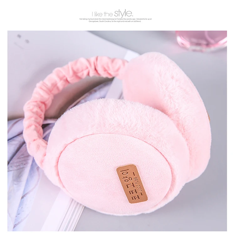 Earmuffs Women Solid Plush Plus Velvet Elegant Warm Winter Womens Ear Korean Style All-match Kawaii Trendy Earmuff Simple Daily