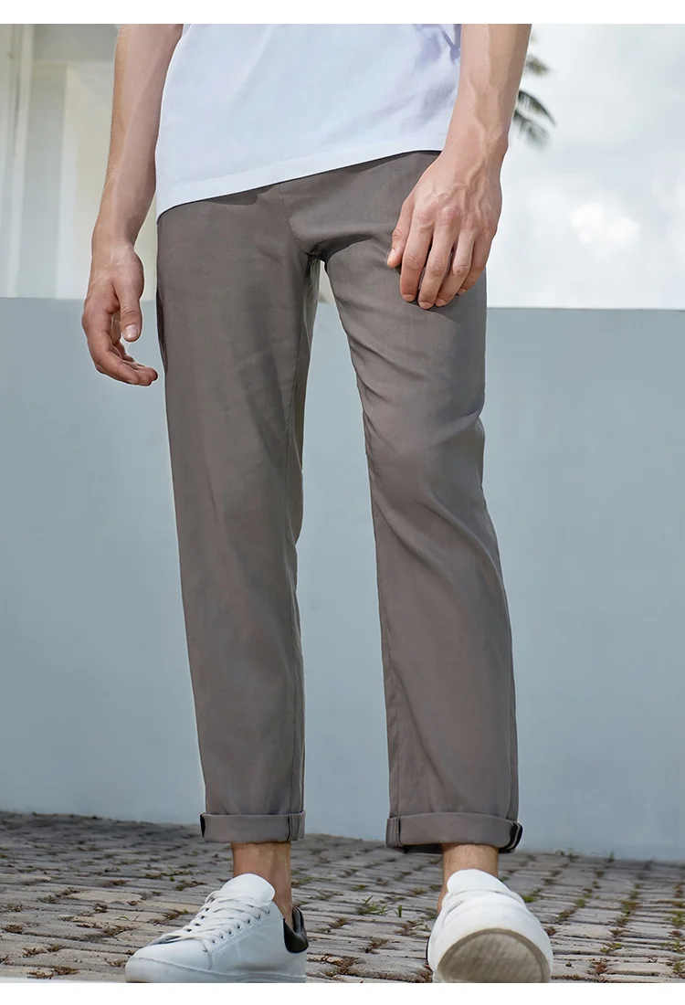 JackJones мужские льняные шаровары Slim Fit повседневные брюки E | 219214502