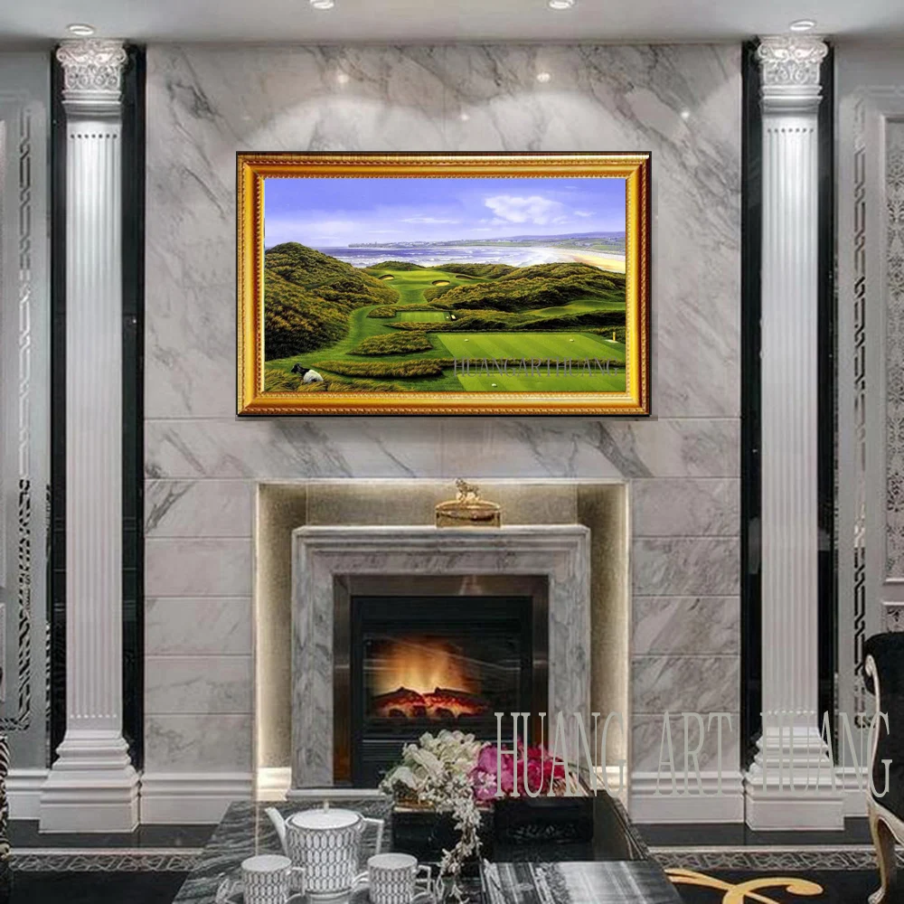 golf course Modern Beautiful Golf Course On Canvas Landscape oil Painting Wall Art Artwork Photo To Home Office Decor | Дом и сад