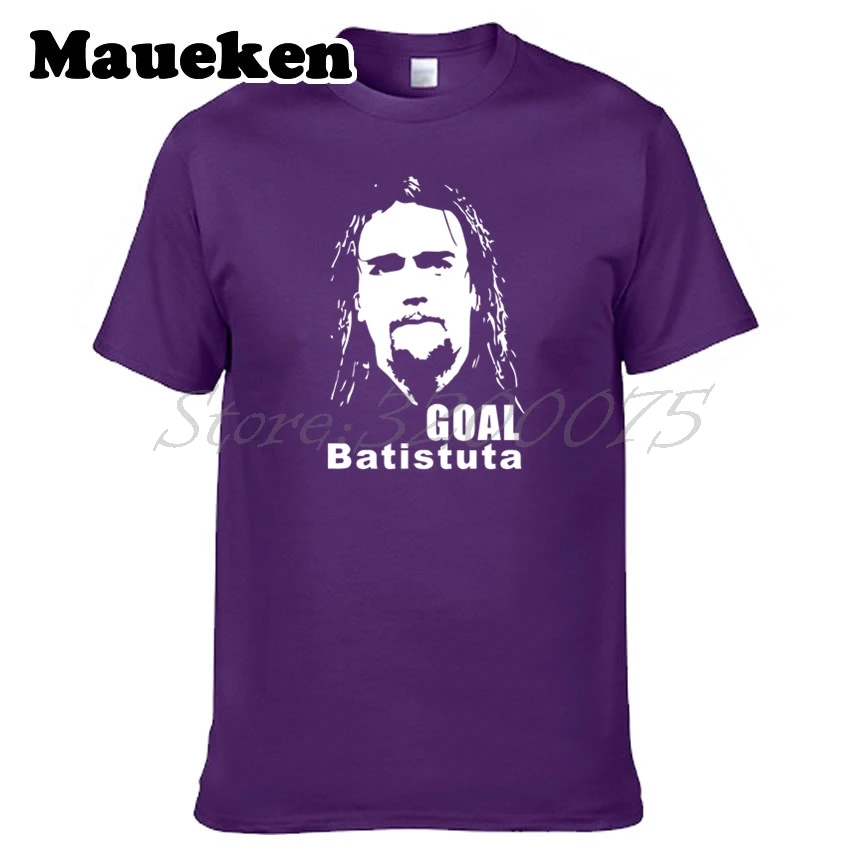 Мужская футболка Gabriel Omar Batistuta 9 GOAL Silhouette Fiorentina ROMA Argentina Legend W18070201|Мужские футболки|