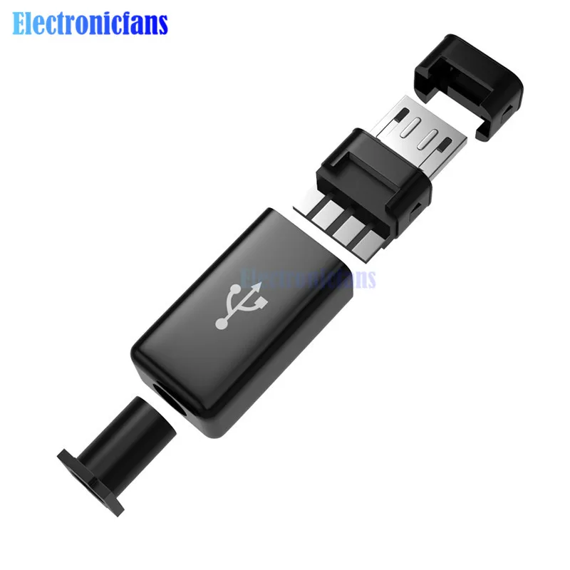 10 шт. DIY Micro USB с разъемом папа разъемы Комплект ж/крышки черный Diy Электронный Kit |