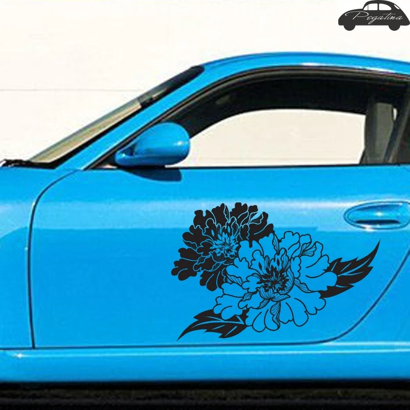 Peony Flower Sticker Car Decal Posters Vinyl Wall Decals Decor Mural | Stickers