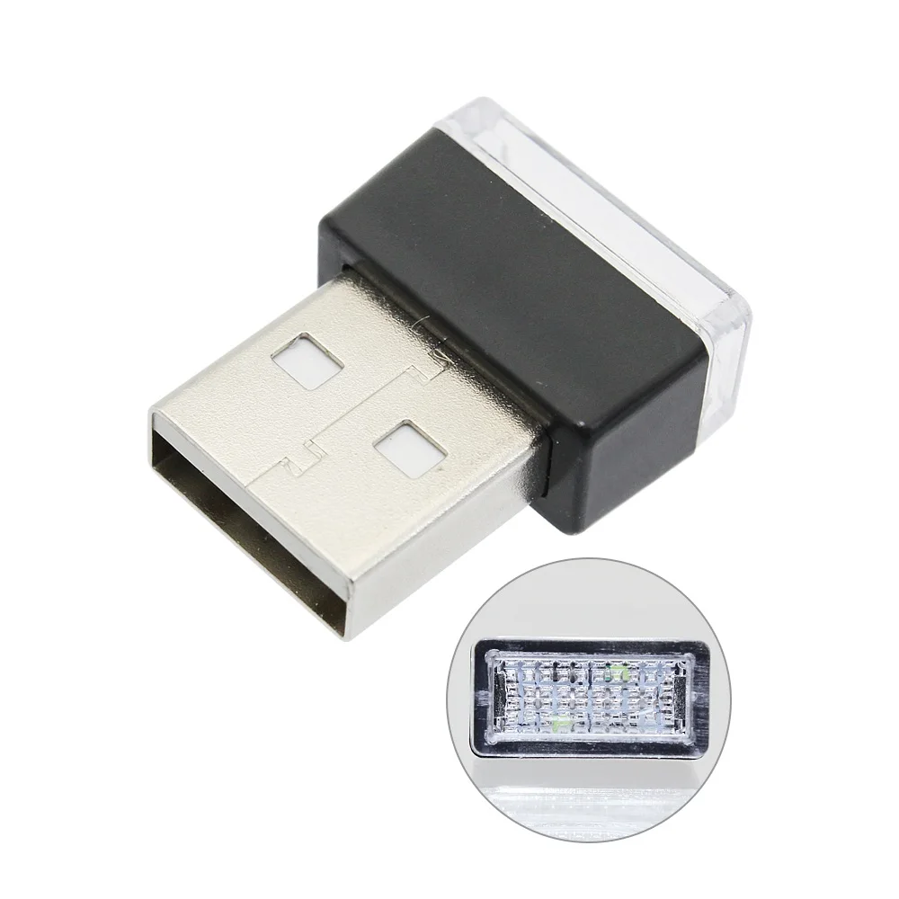 2 шт. мини светодиод машины атмосферный светильник DC 5 в USB Cigeratte отделка для