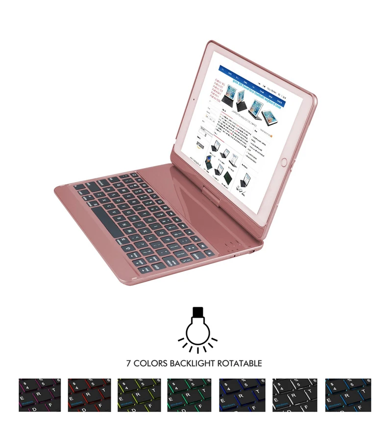 Witsp@ d чехол для клавиатуры для iPad Pro 10,5 дюймов /iPad Air 10,5(3rd Gen) 2019360 вращающийся BT/беспроводной Чехол для клавиатуры с подсветкой