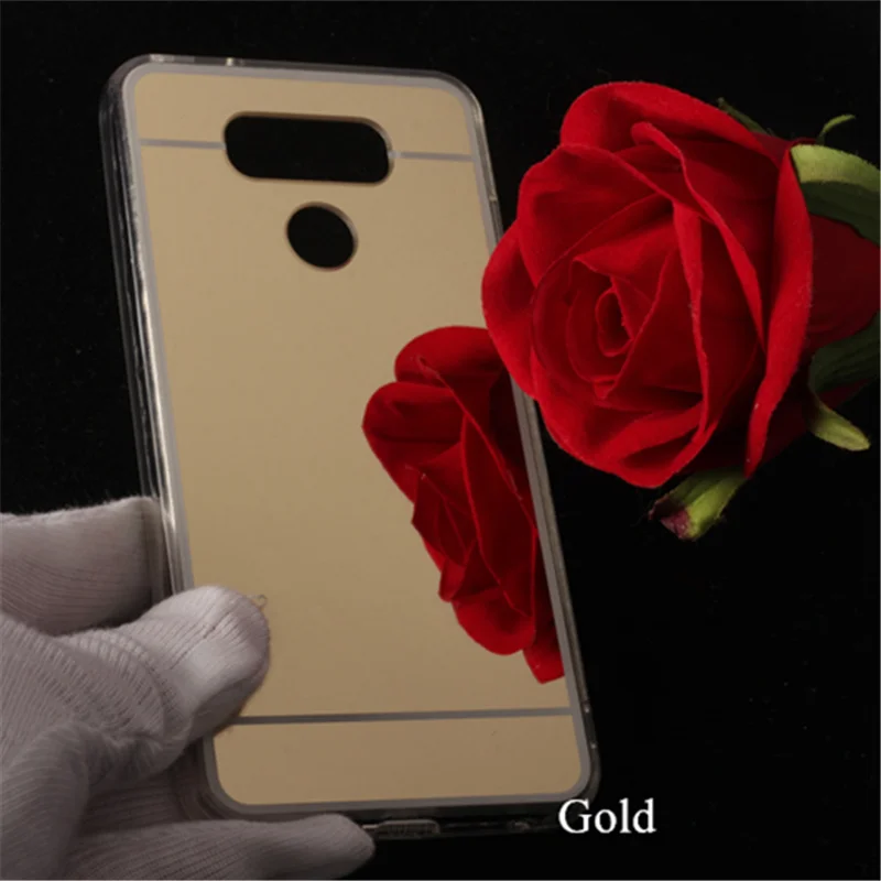 TENENELE Fashion Silicone Soft Case For LG G6 Rose Gold Luxury Mirror Cover Make UP Coque Fundas Back phone Capa Cases |