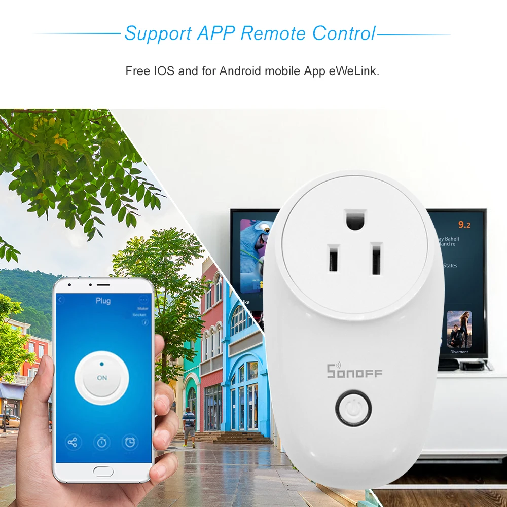 Умная Беспроводная розетка SONOFF S26 ITEAD с Wi Fi зарядный адаптер дистанционным