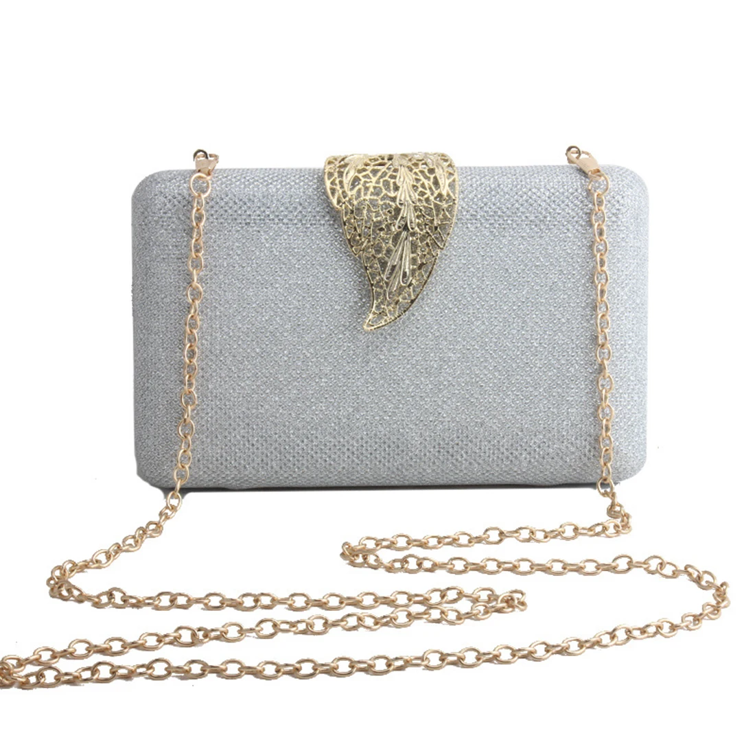 

Glitter Evening Clutch With Chain Bag Women Fashion Gold Leaf Pattern Elegant Party Clutches Purse Gothic Luxury Bags 2019 Bolso