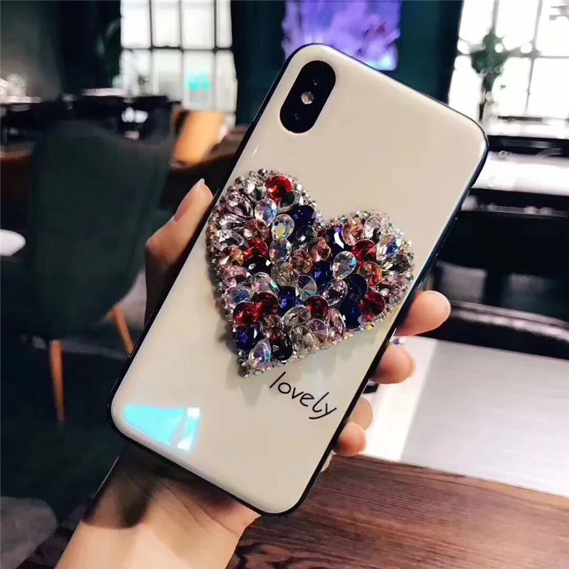Marchcover для iPhone XS MAX XR X 8 7 6S 6 Plus Роскошные блестящие стразы в форме сердца любовь