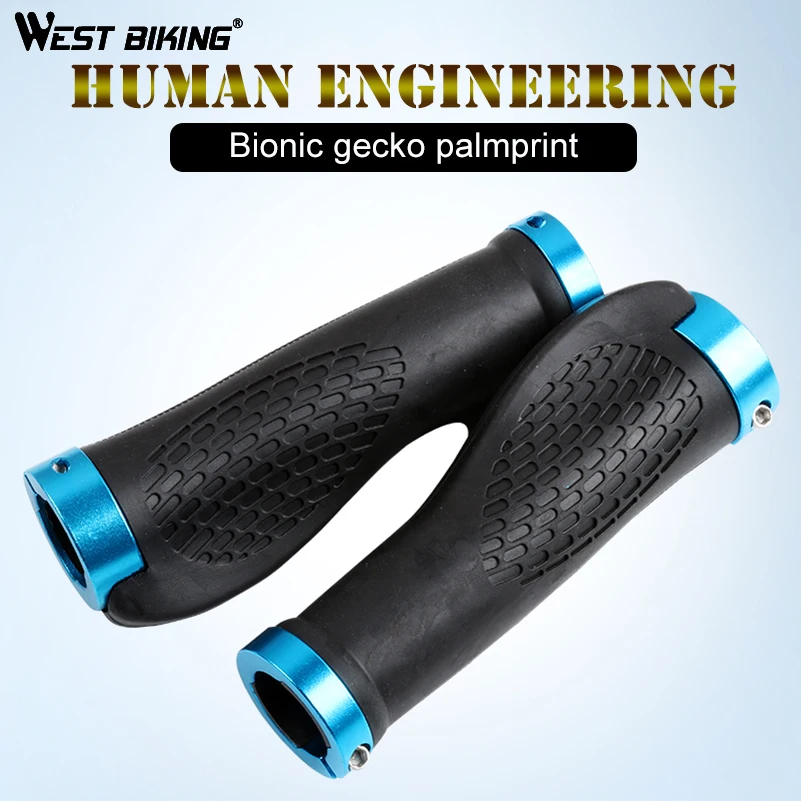 WEST BIKING велосипедные ручки из алюминия MTB резиновый чехол для рукоятки