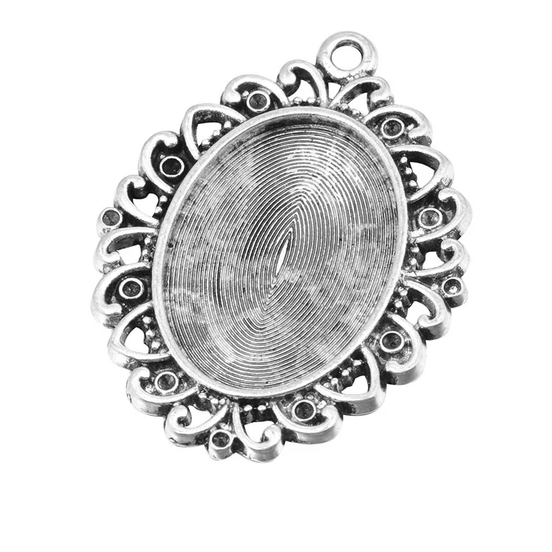 10 шт./лот цветочные Подвесные Пустые Настройки основы для кабошонов Безель лотки