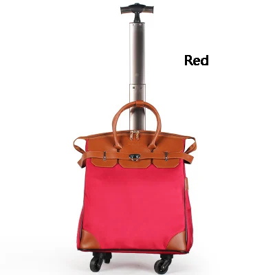 20 inch red LeTrend, вместительные дорожные сумки, женские, черные, на колёсиках, Спиннер, чемодан из материала Оксфорд, на колесиках, на колесиках, для студентов, для переноски на багажнике - Цвет: 20 inch red