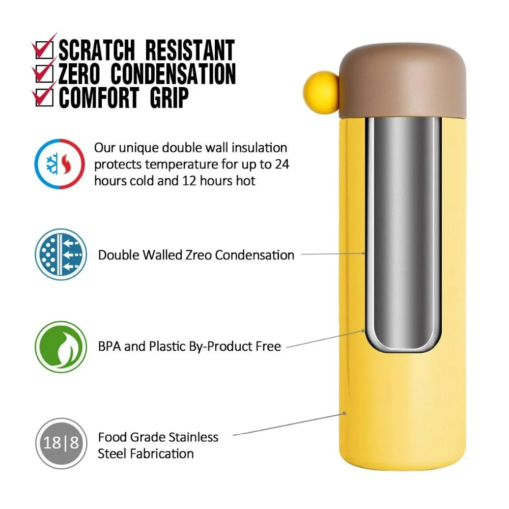 450 мл Термос из нержавеющей стали термос для воды изолирует вакуумные бутылки