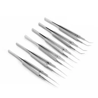 11cm stainless steel round handle micro tweezers eyelid tweezers tooth platform ophthalmic instruments surgery tools