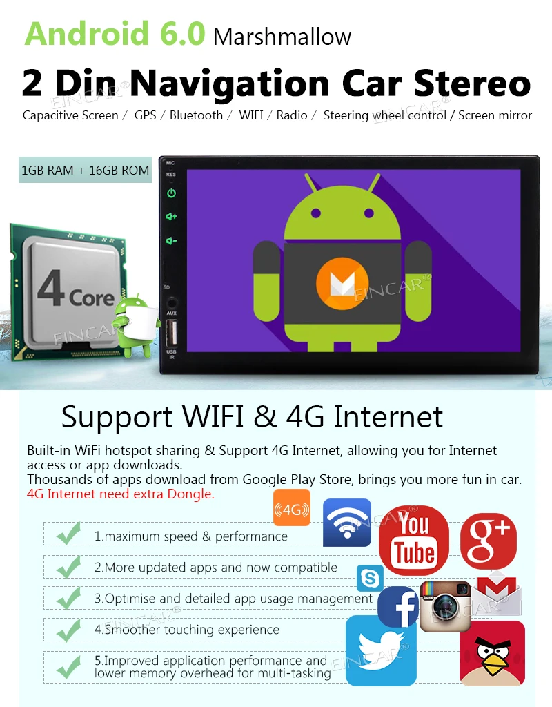 AM FM RDS тахограф USB красочные кнопки + внешний микрофон Универсальный 2 Din Android