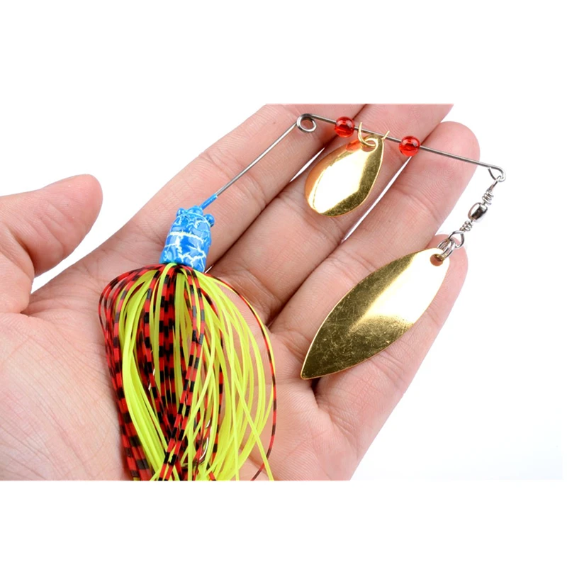 4 шт. spinnerbaits вращающиеся пайетки приманка со свинцовым пух щука приманки для