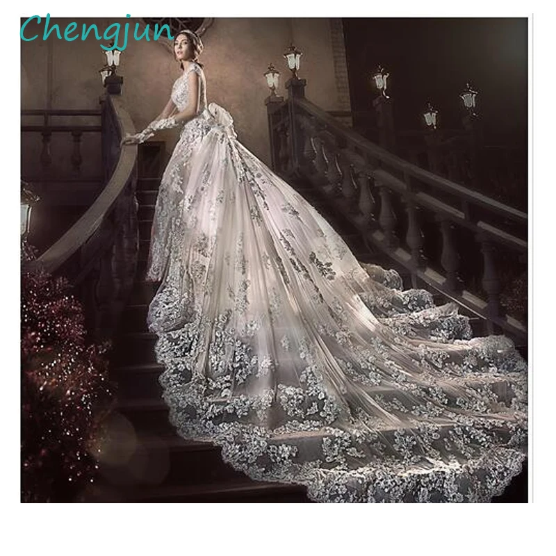Chengjun New Arrivals Scoop Lace Beaed Luxury Mermaid Detachable Wedding Dress
