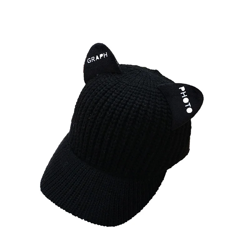 2017 Осень Зима Новые горячие модные женские милые уши толстые вязаные шапки