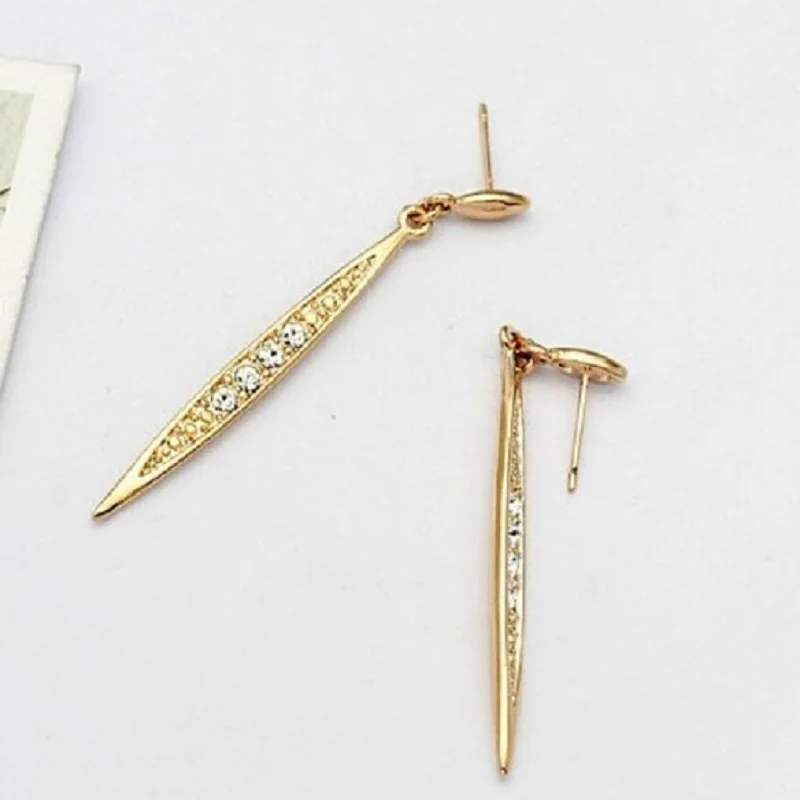 

Retro Rose gold wedding jewelry fashion crystal earrings for woman with earrings