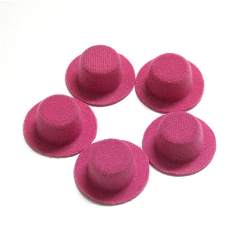 Hot pink Низкая цена 50 шт./лот однотонные Цвет Для женщин вечерние Войлок Мини-цилиндр база Вуалетка для волос шляпа база. DIY миниатюрная шляпа 4 см; ; Прямая поставка; - Цвет: Hot pink