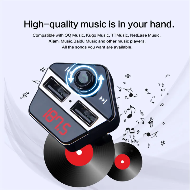 Автомобильный gps позиционирования Bluetooth MP3 Wth приложение найти автомобиль Беспроводной быстрое зарядное устройство с двумя портами USB FM TF U диск ультра ясный стерео музыка