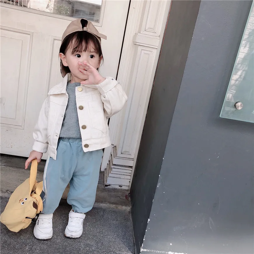 Джинсовая куртка для мальчиков и девочек 2 цвета | Детская одежда обувь