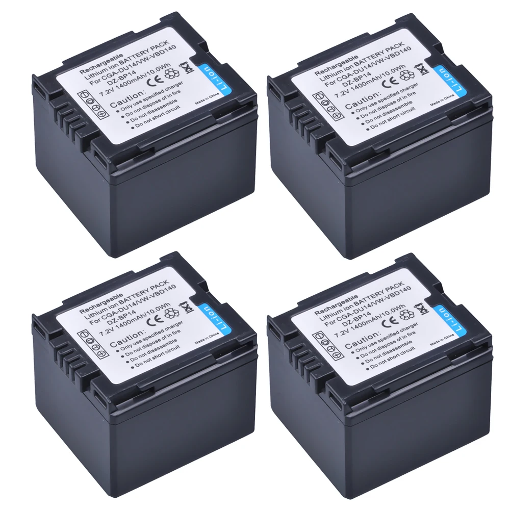 PowerTrust 4 шт. 7.2в CGA-DU14 CGADU14 CGA DU14 батарея для камеры + ЖК-Зарядное устройство USB Panasonic DU06