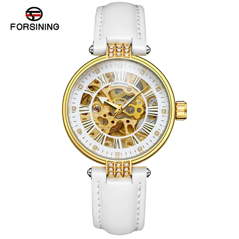 FS04201 without box FORSINING механические Женские наручные часы классические женские часы лучший бренд роскошные золотые кожаные водонепроницаемые классические новые женские часы 042 - Цвет: FS04201 without box