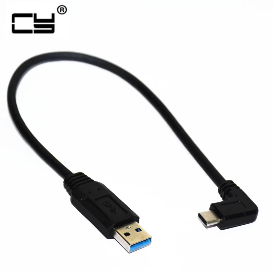 

USB 3.1 типа C диаметром 25 см, Мужской кабель для передачи данных под прямым углом 90 градусов для Mac VR, планшетов и планшетов