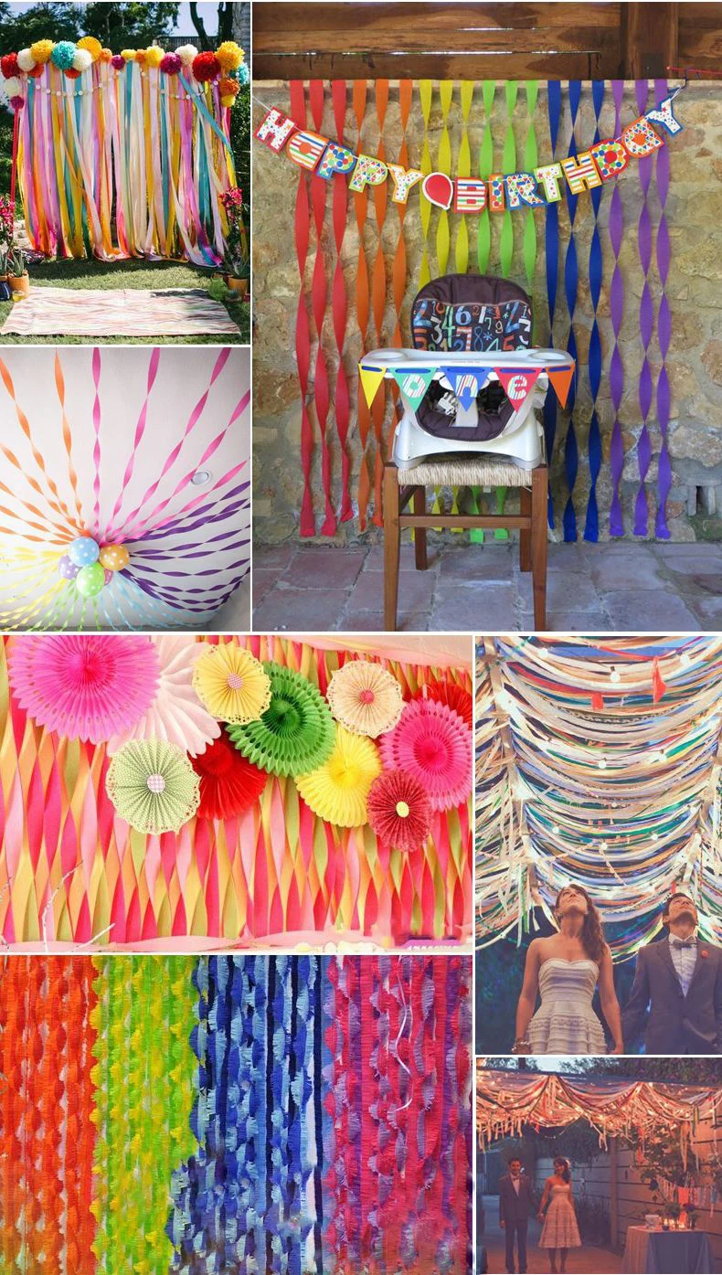 25m*4.5cm Crinkled Origami Crepe Paper DIY Craft Flower Wrinkle Paper Roll Wrapping Gifts Scrapbooking Party Backdrop Decoration