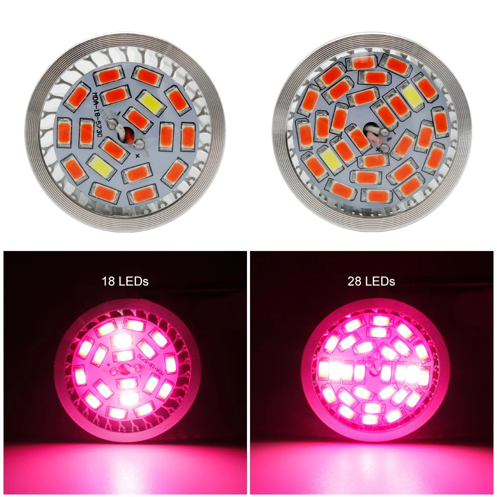 10 шт. Новинка 2017 года SMD 5730 светодиодный Grow Light AC85 265V полный спектр E27 для