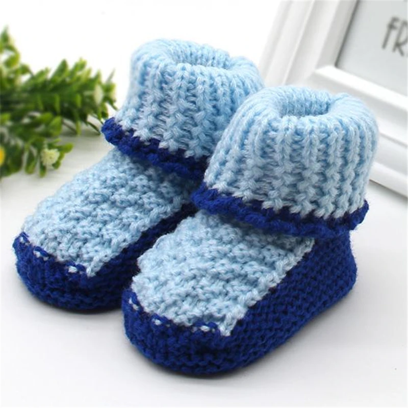 LONSANT первые ходунки для новорожденных вязаный крючком обувь с пряжкой ручной