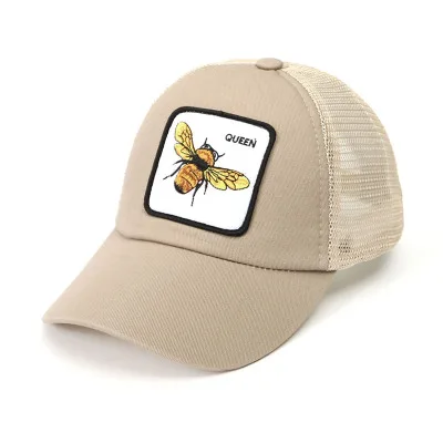 Khaki Bee Модная бейсбольная Кепка с вышивкой, унисекс, пчела, тигр, колпачки для животных, женская и Мужская бейсболка, кепка для папы, летняя Регулируемая Кепка - Цвет: Khaki Bee