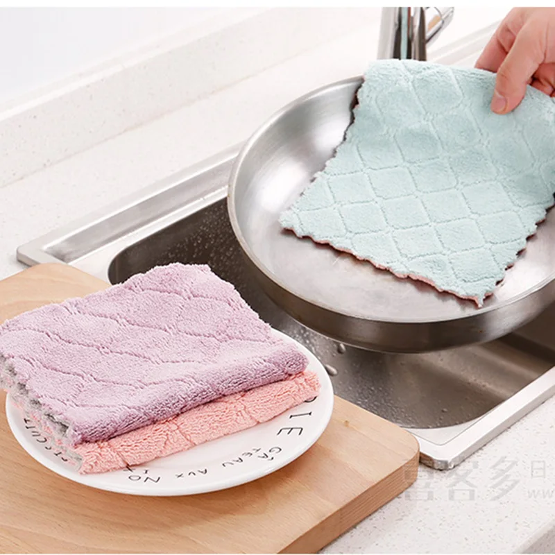 1 шт. кухонное моющее посудное полотенце ткань для рук волокно Dishrag Duster анти
